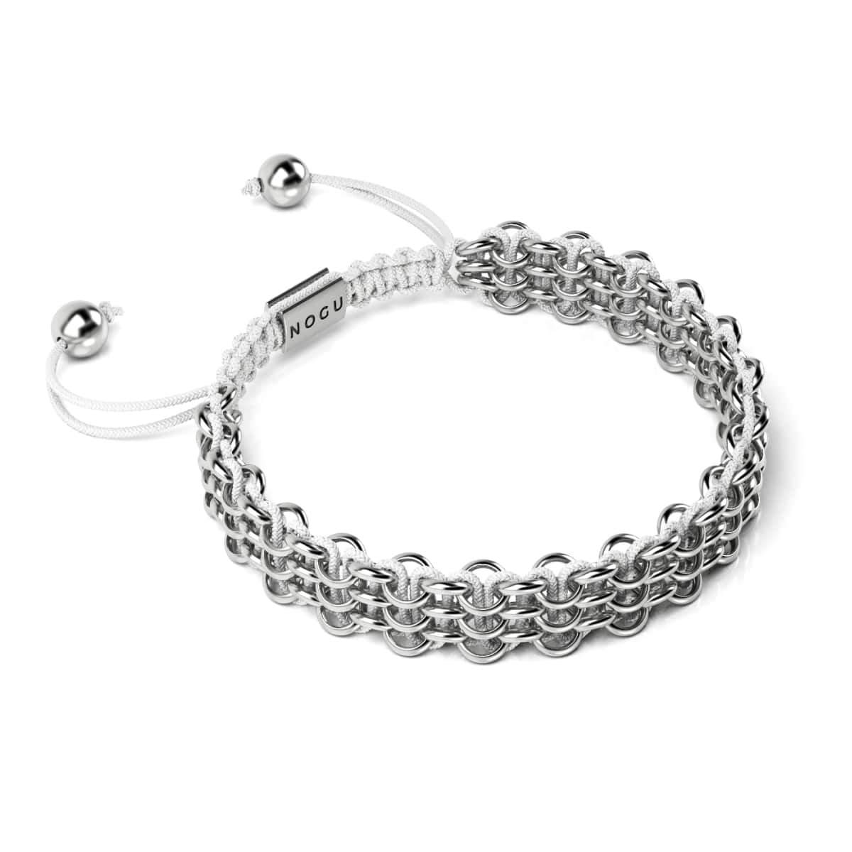 Liens de rhinocéros blancs | Bracelet Kismet Original | Blanc x Argent