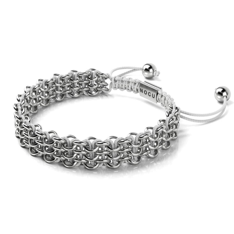 Liens de rhinocéros blancs | Bracelet Kismet Original | Blanc x Argent
