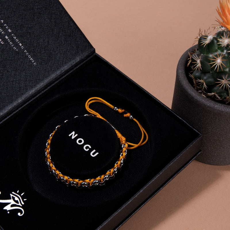 Liens de chameau | Bracelet Mini Kismet | Orange x Argent