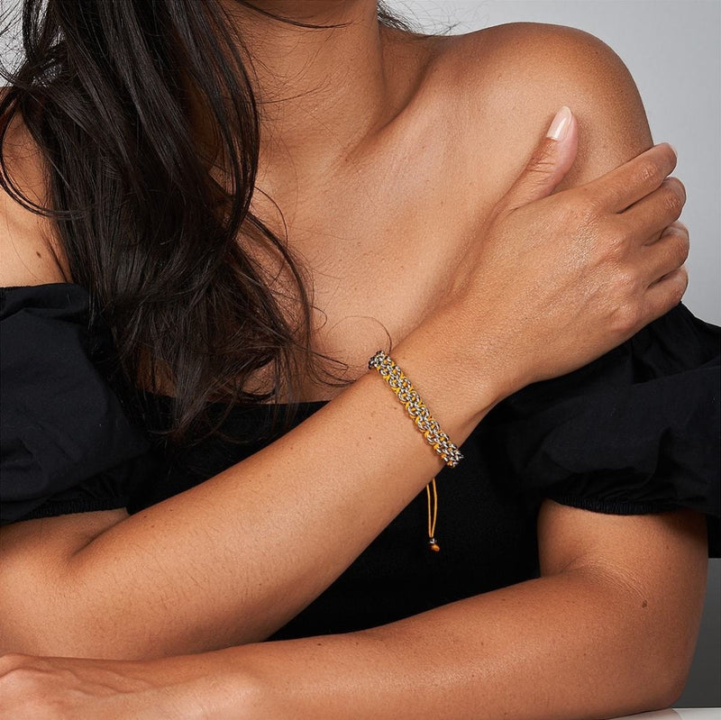 Liens de chameau | Bracelet Mini Kismet | Orange x Argent