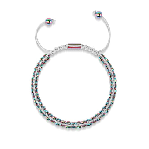 Liens Caméléon | Bracelet Mini Kismet | Blanc x Argent Licorne