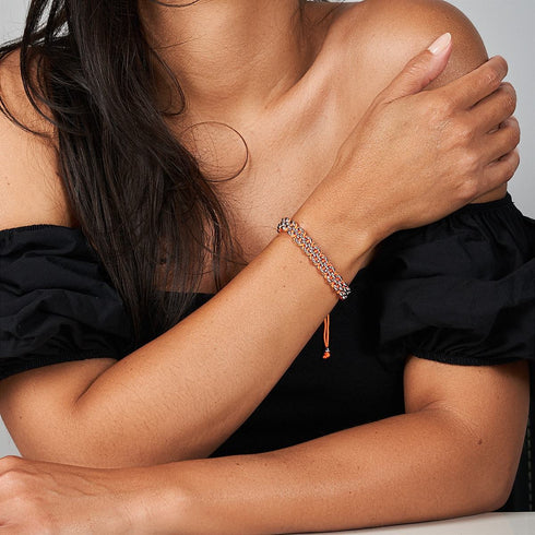 Liens Poisson Clown | Bracelet Mini Kismet | Orange fluo x argent