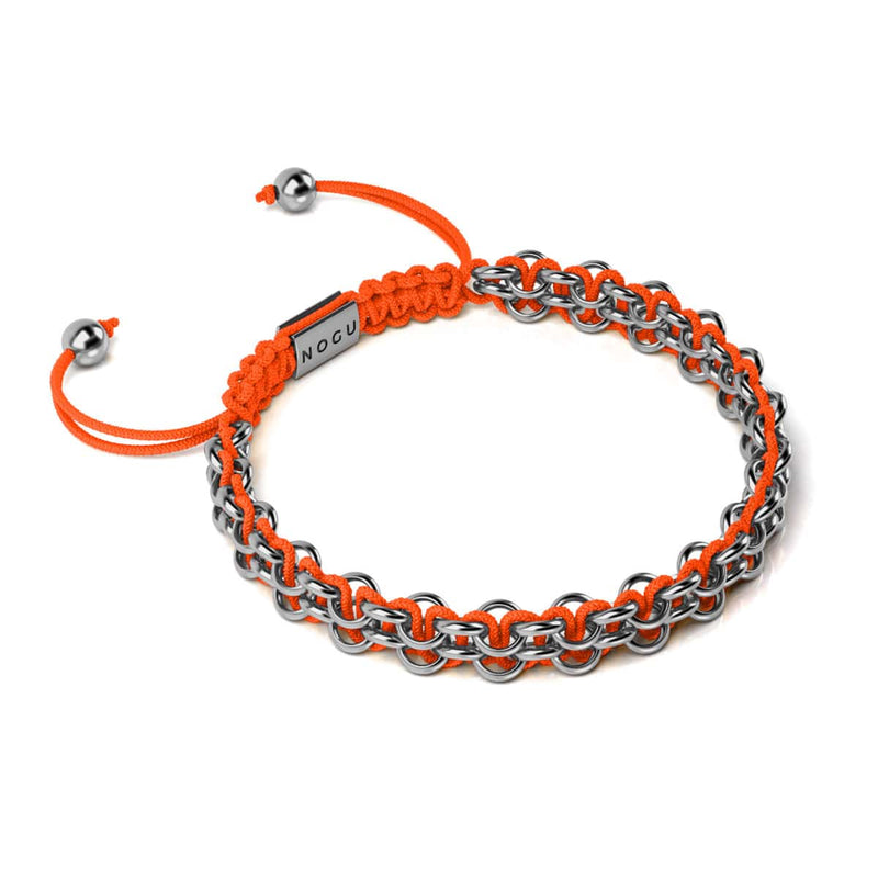 Liens Poisson Clown | Bracelet Mini Kismet | Orange fluo x argent
