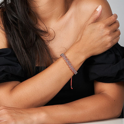 Liens Flamingo | Bracelet Mini Kismet | Rose x Argent