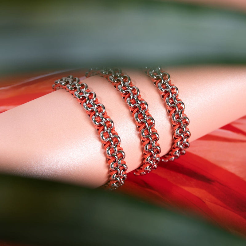 Liens Flamingo | Bracelet Mini Kismet | Rose x Argent