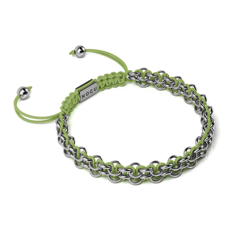 Liens de serpent arbre vert | Bracelet Mini Kismet | Vert citron x Argent