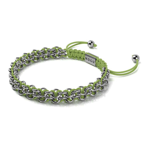 Liens de serpent arbre vert | Bracelet Mini Kismet | Vert citron x Argent