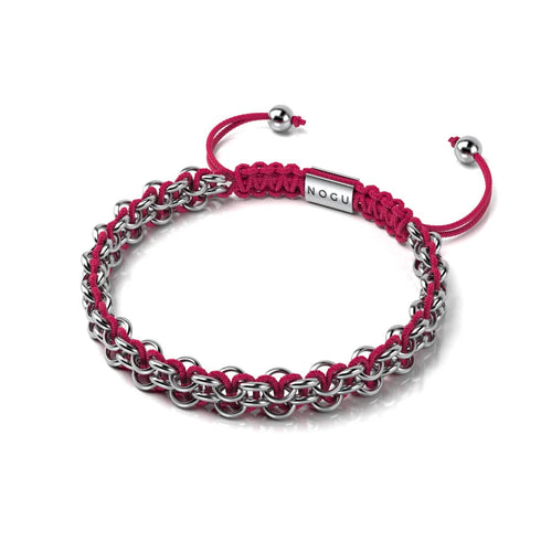 Liens Hippopotame | Bracelet Mini Kismet | Fushia x Argent