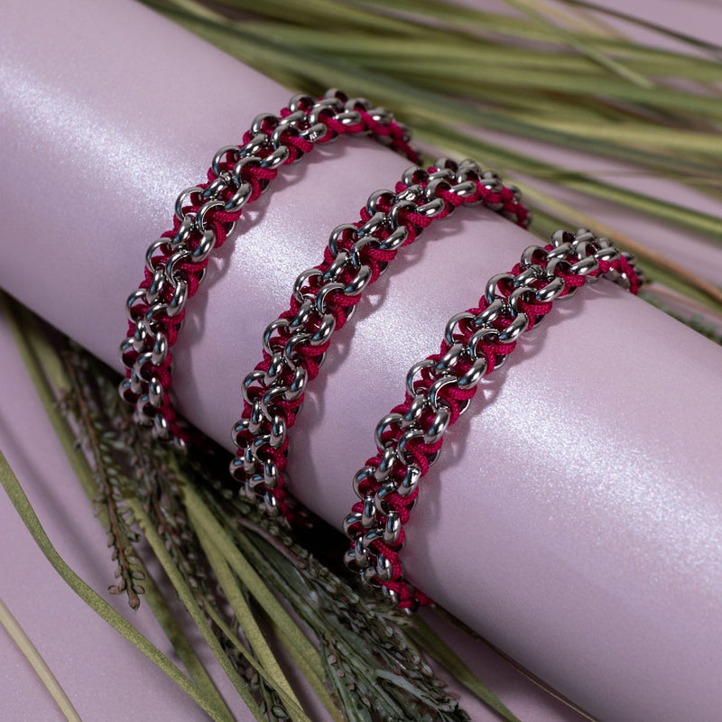 Liens Hippopotame | Bracelet Mini Kismet | Fushia x Argent