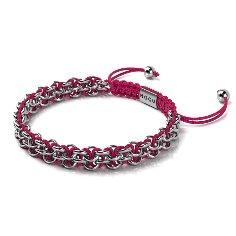 Liens Hippopotame | Bracelet Mini Kismet | Fushia x Argent