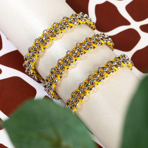Liens Kangourou | Bracelet Mini Kismet | Jaune x Argent