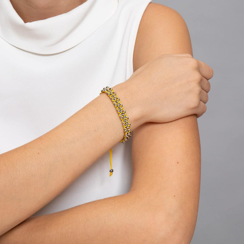Kangaroo Links | Mini Kismet Bracelet | Yellow x Silver