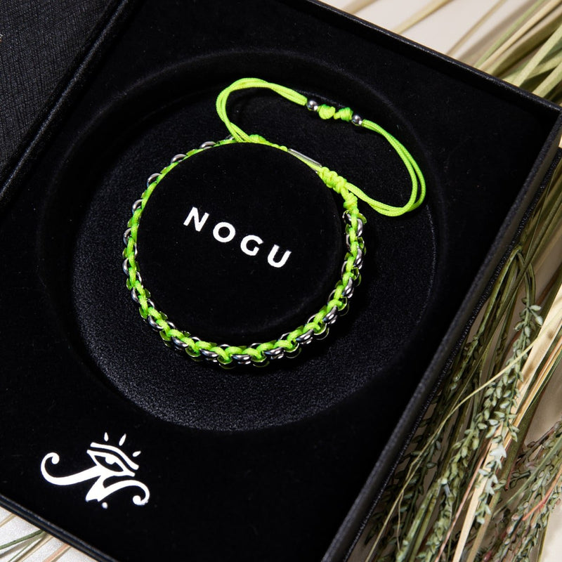 Liens Lama | Bracelet Mini Kismet | Jaune fluo x argent