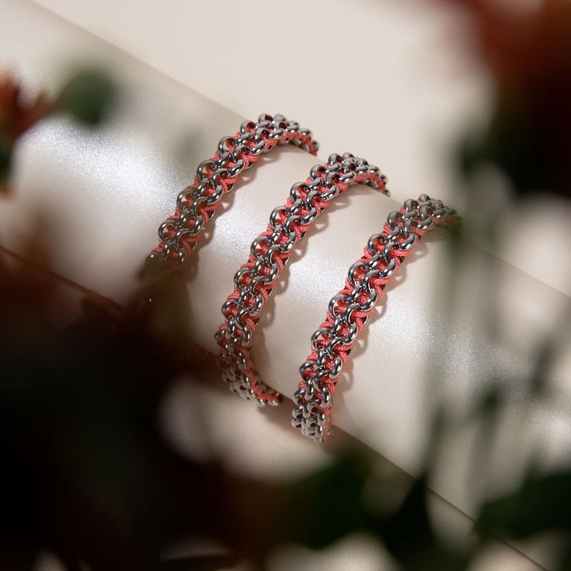 Liens Pingouin | Bracelet Mini Kismet | Corail x Argent
