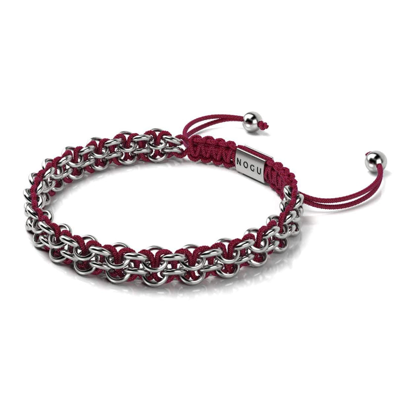 Liens de renard roux | Bracelet Mini Kismet | Bordeaux x Argent