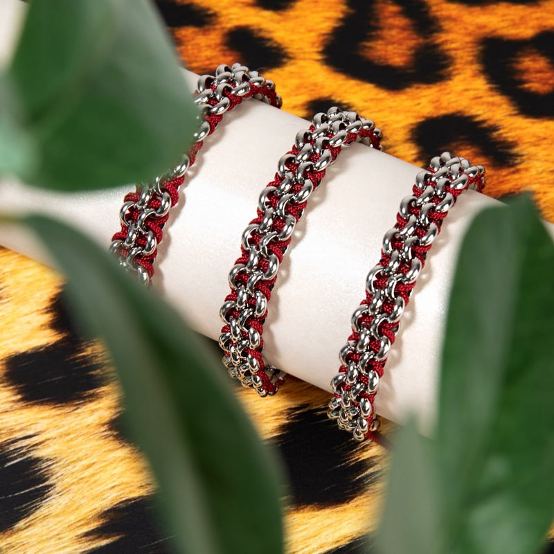 Liens de renard roux | Bracelet Mini Kismet | Bordeaux x Argent