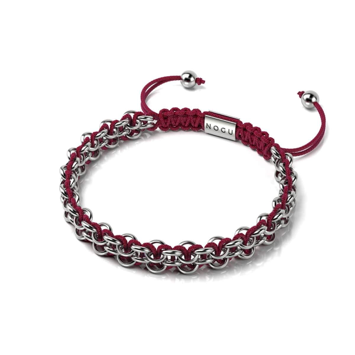 Liens de renard roux | Bracelet Mini Kismet | Bordeaux x Argent