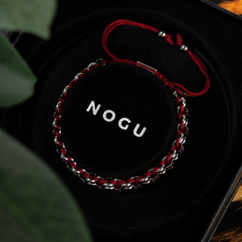 Liens de renard roux | Bracelet Mini Kismet | Bordeaux x Argent