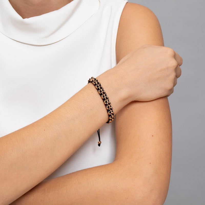 Liens Tigre | Bracelet Mini Kismet | Noir x Or Rose