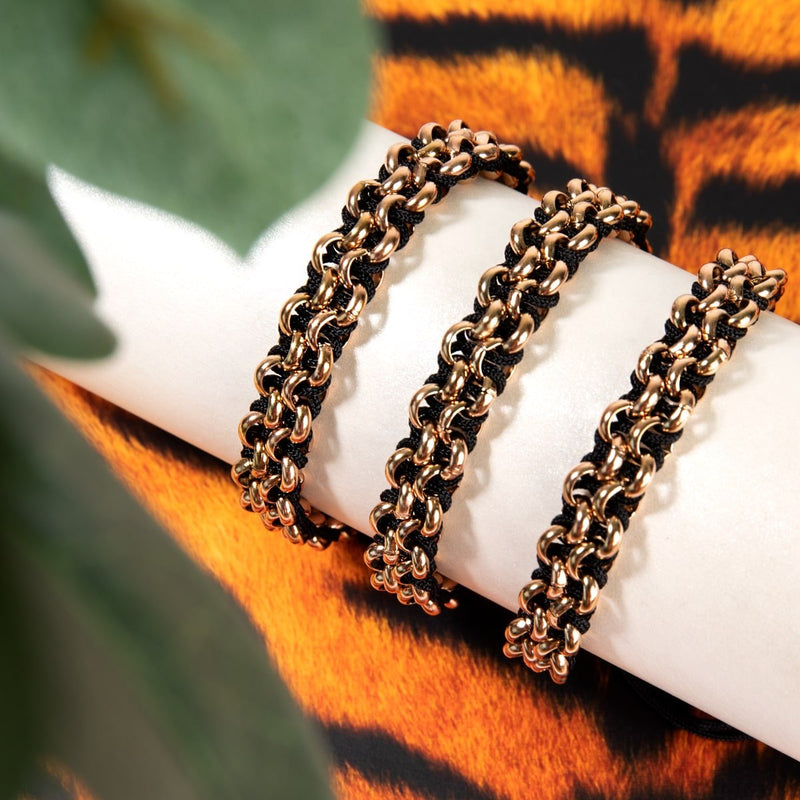 Liens Tigre | Bracelet Mini Kismet | Noir x Or Rose