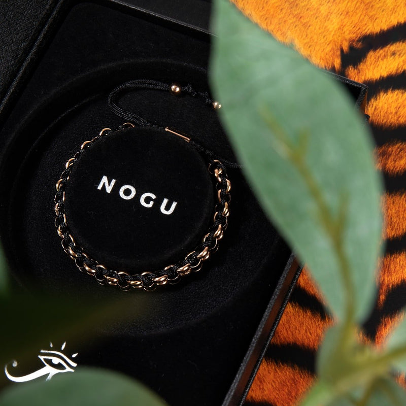 Liens Tigre | Bracelet Mini Kismet | Noir x Or Rose
