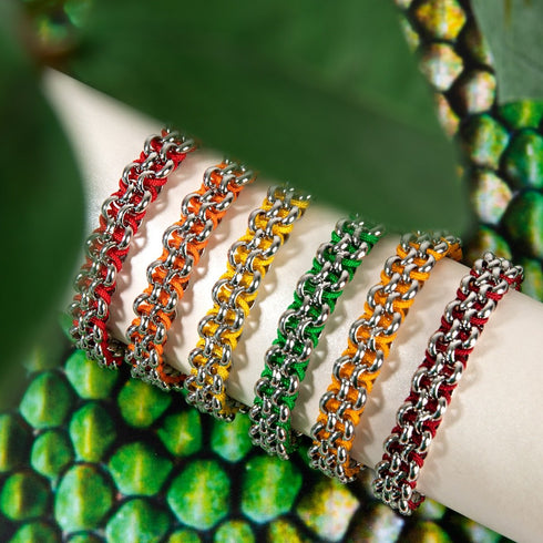 Liens de grenouille d'arbre | Bracelet Mini Kismet | Vert x Argent