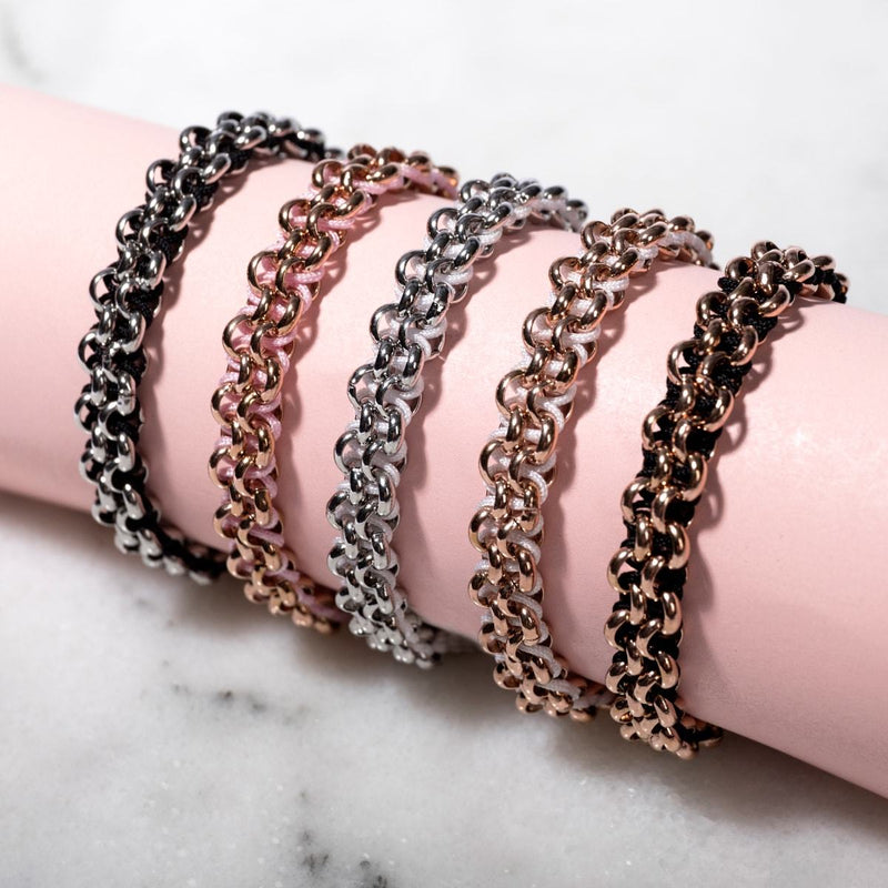 Tree Sloth Links | Mini Kismet Bracelet | White x Rose Gold