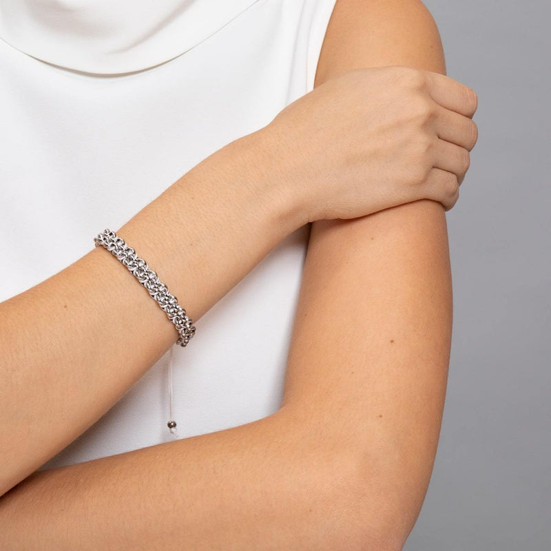 Liens de rhinocéros blancs | Bracelet Mini Kismet | Blanc x Argent