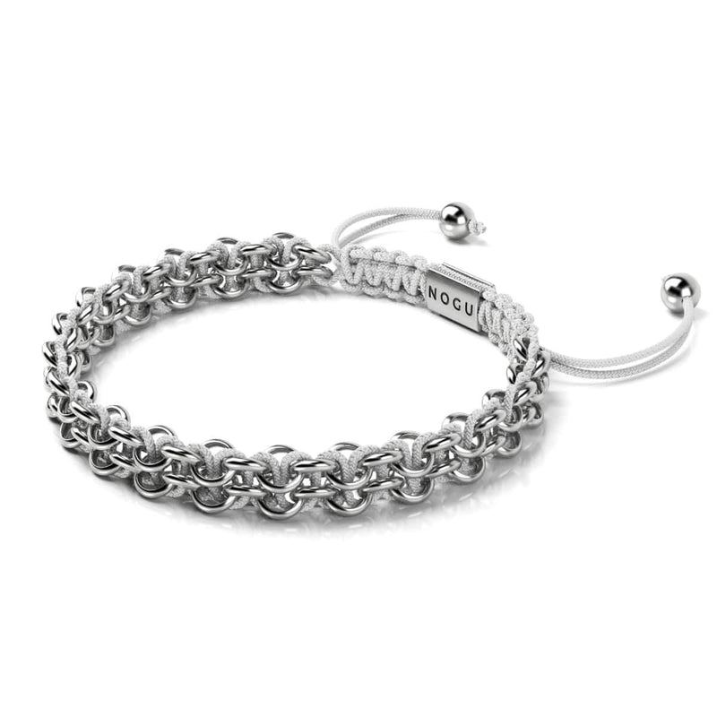 Liens de rhinocéros blancs | Bracelet Mini Kismet | Blanc x Argent