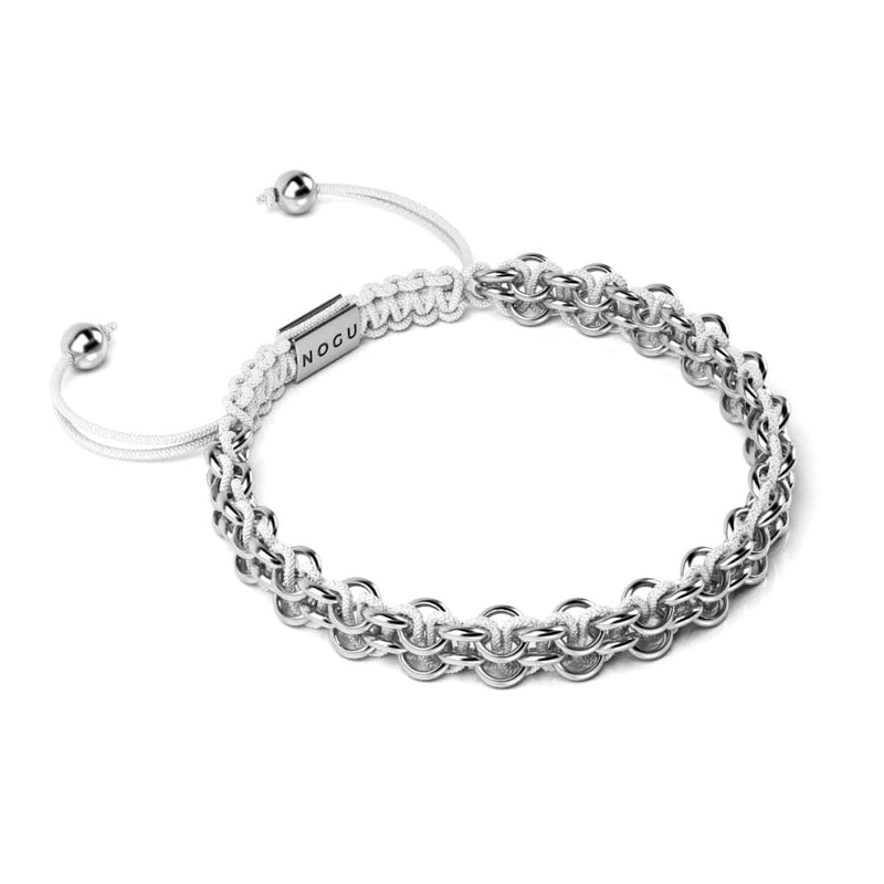 Liens de rhinocéros blancs | Bracelet Mini Kismet | Blanc x Argent
