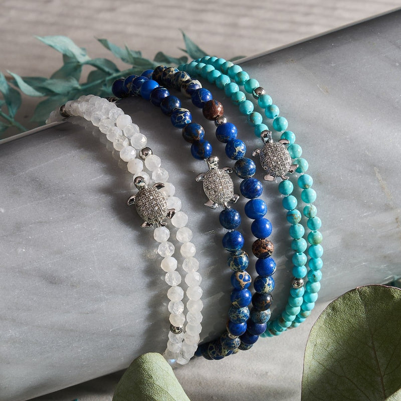 Sea Stone | Silver | Tortuga Gemstone Wrap
