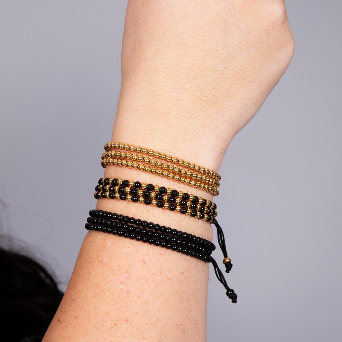 Trinity | Gunmetal | Triple Strand Bracelet