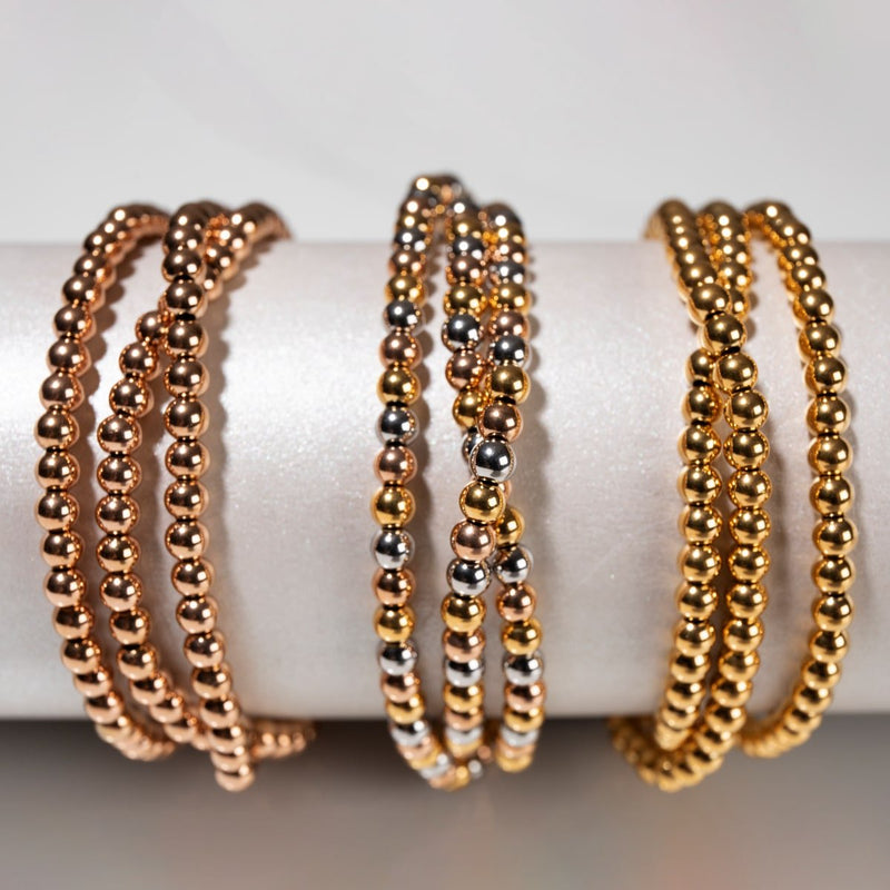 Trinity | Silver x Gold x Rose Gold | Triple Strand Bracelet