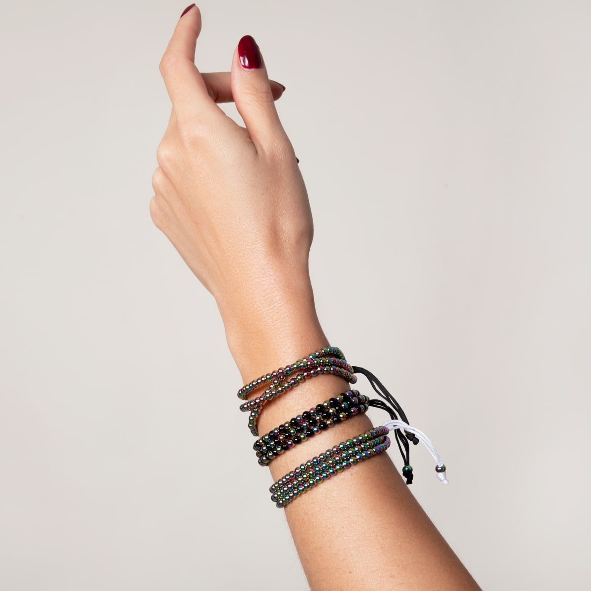 Trinity | Unicorn Silver x Black | Triple Strand Bracelet