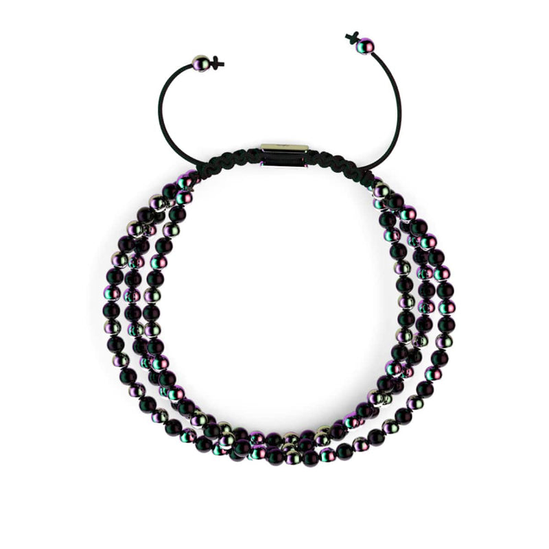 Trinité | Licorne Argent x Gunmetal | Bracelet Triple Rang