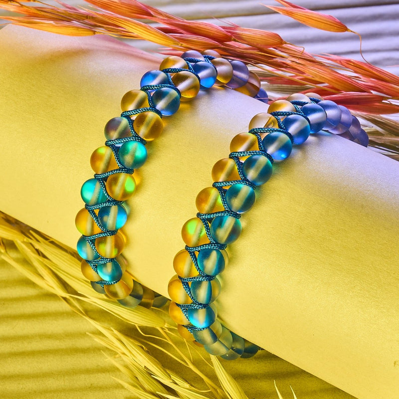 Nuit étoilée I | Aide ukrainienne | Bracelet de perles de verre double sirène