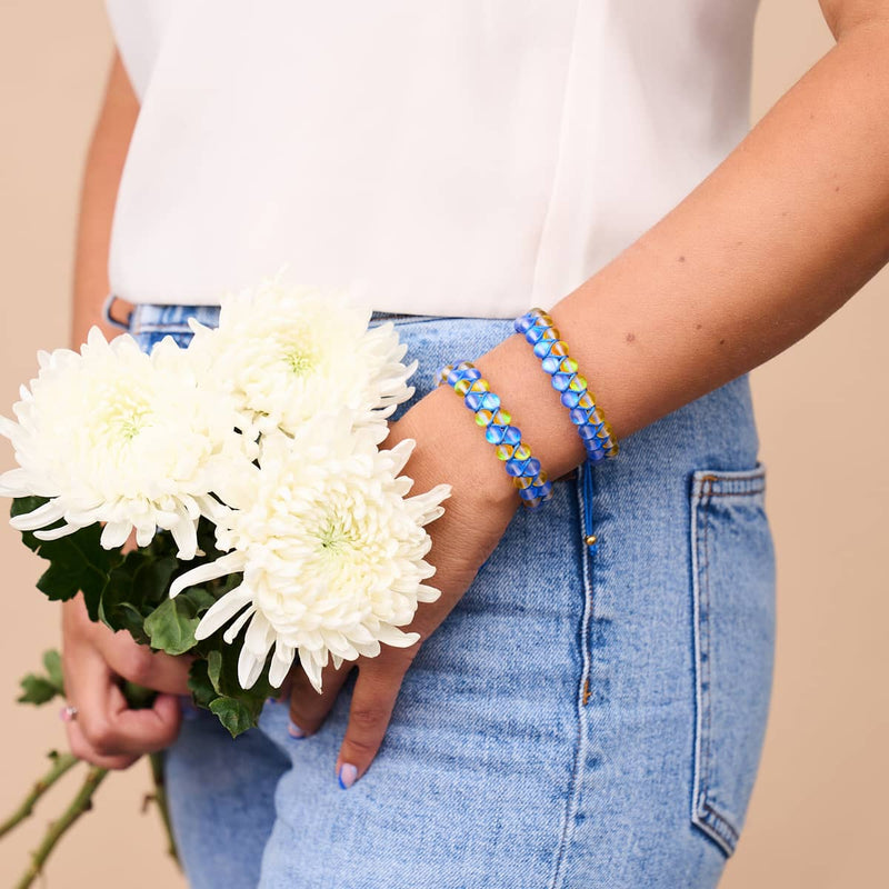 Nuit étoilée I | Aide ukrainienne | Bracelet de perles de verre double sirène