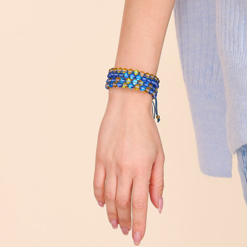 Nuit étoilée I | Aide ukrainienne | Bracelet de perles de verre double sirène