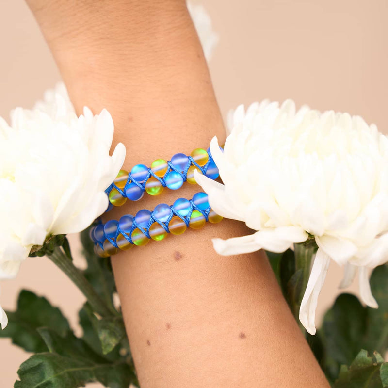 Nuit étoilée I | Aide ukrainienne | Bracelet de perles de verre double sirène