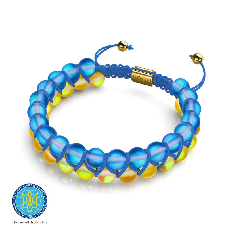 Nuit étoilée II | Aide ukrainienne | Bracelet de perles de verre double sirène