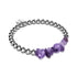 Améthyste | Argent | Bracelet de pierres précieuses non taillées