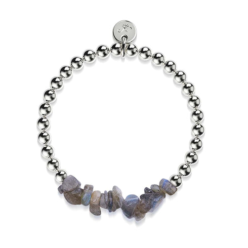 Labradorite | Silver | Uncut Gemstone Bracelet