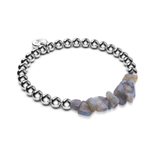 Labradorite | Silver | Uncut Gemstone Bracelet