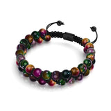Oeil de tigre rose x vert | Bracelet Vitalité