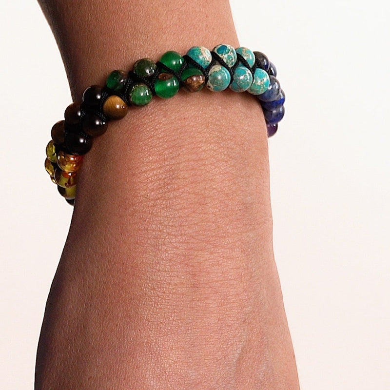 Chakra arc-en-ciel | Bracelet 7 pierres précieuses