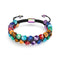 Chakra arc-en-ciel | Bracelet Geom 7 pierres précieuses | Licorne Argent