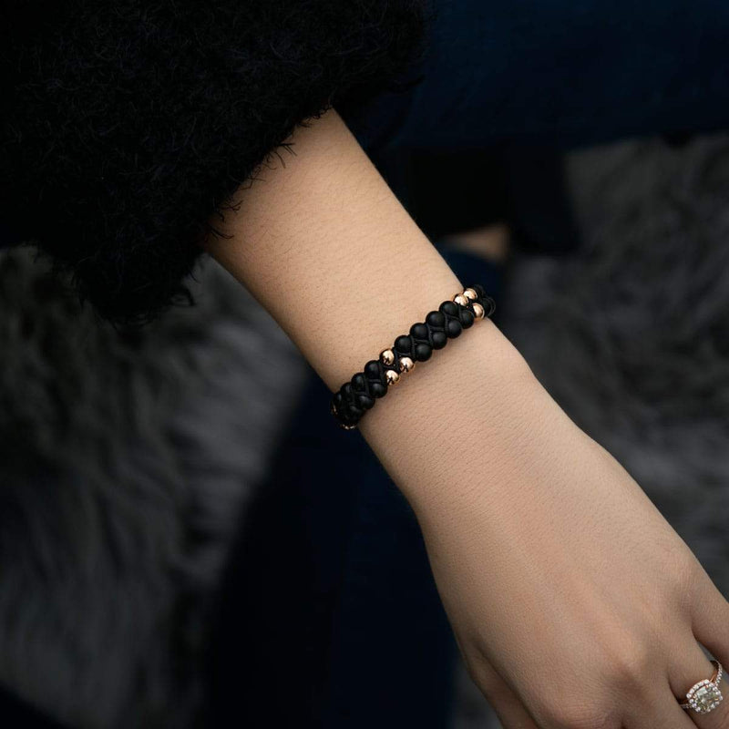 Or rose | Onyx mat | Bracelet Vitalité