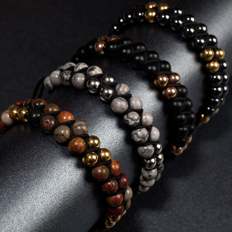 Or rose | Onyx mat | Bracelet Vitalité