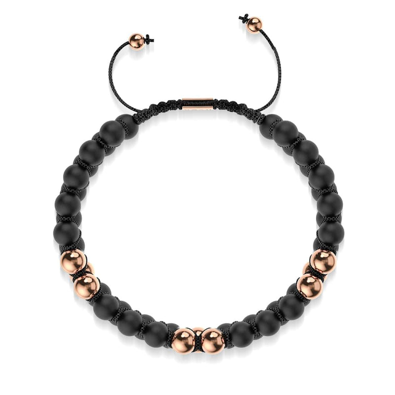 Or rose | Onyx mat | Bracelet Vitalité