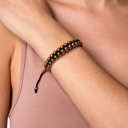 Or deux tons | Noir | Bracelet Vitalité